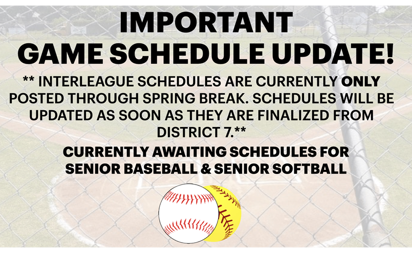 SCHEDULES ARE NOW POSTED! 